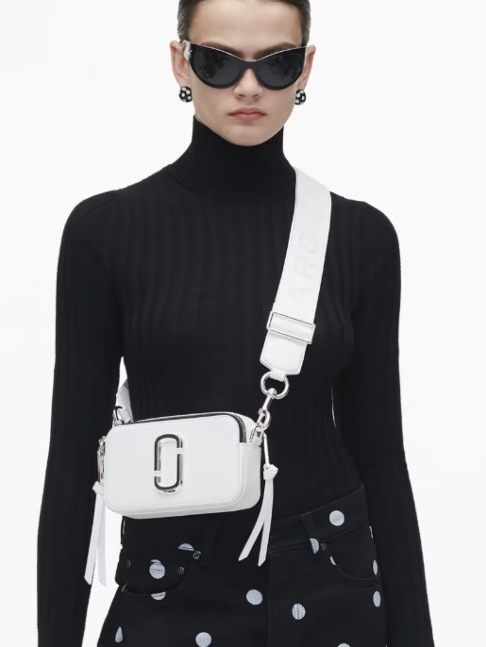 Marc Jacobs Snapshot Dtm Off-White Shoulder Bag Camera Bag Double Zipper .